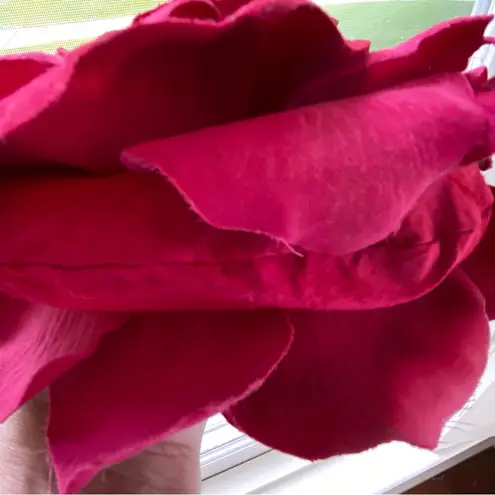 Marigot Small Purse Rose Shape Beaded Handle Evening Handbag Ladies Lunch Galas Red