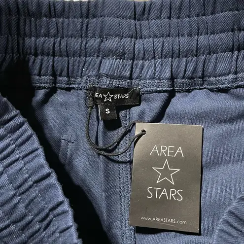Area Stars New Drawstring Waist Raw Hem Cropped Pants Ali Navy Blue Size Small