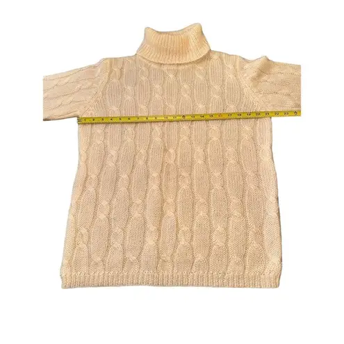 Studio Works Women's Ivory Cable Knit Turtleneck Sweater Size M