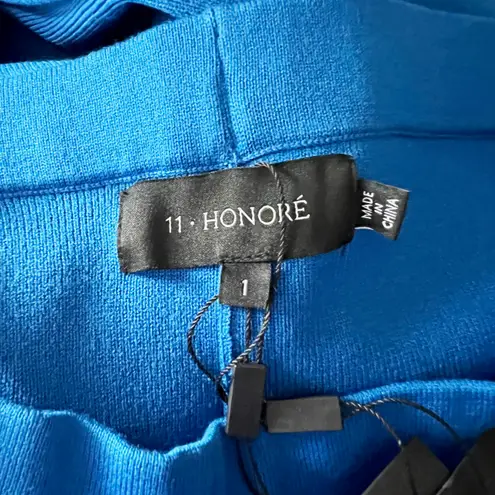 11 Honoré 11 Honore Celia Sweater Knit Stretch Straight Leg Trouser Pants Cerulean Blue
