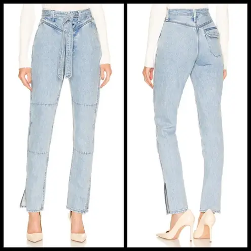 Rag and Bone 💕💕 Mia Yoke High Waisted Belted Paneled Jeans ~ Clean Lou 31 NWT