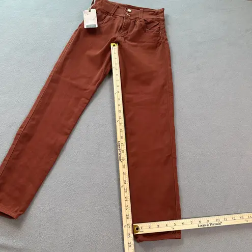 Dushi Jeans Women 12 Columbia High Waisted Skinny Slim Rust Orange Denim NWT