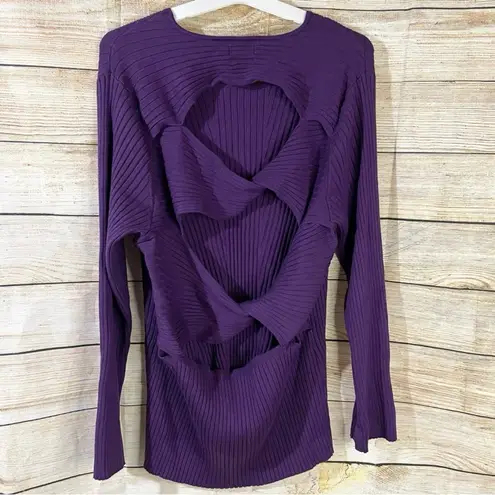Future Collective twisted back crewneck pullover purple sweater Size 1X