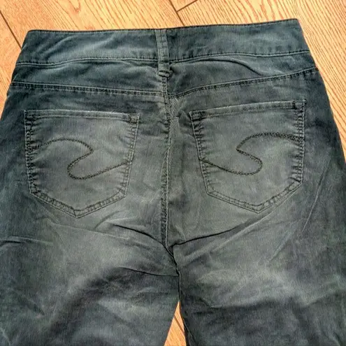 Silver Jeans 27 x 31 Suki Jegging Aqua Teal Green Corduroy Skinny Pants Curvy