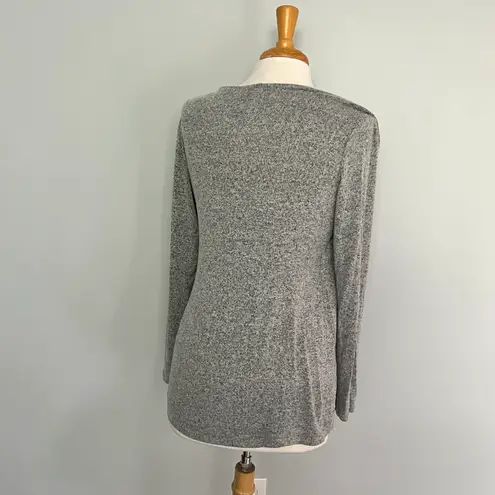 Pink Lily Maternity Light Gray Wrap Top