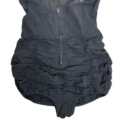 One Piece Vintage 50s Sea Nymph Glamour Suit S Black Swimsuit Metal Zip Rouching