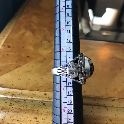 Natural White Buffalo Sterling Silver Ring Size 7