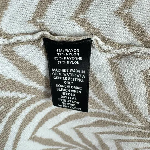 Black Saks Fifth Avenue NWT Tan Cream Cap Sleeve Knit Knee Length Dress Size XL