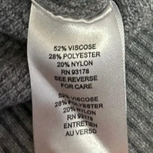 T Tahari Women's Gray Waffle Knit Dolman Sleeve Crew Neck Crop Sweater Top Sz M