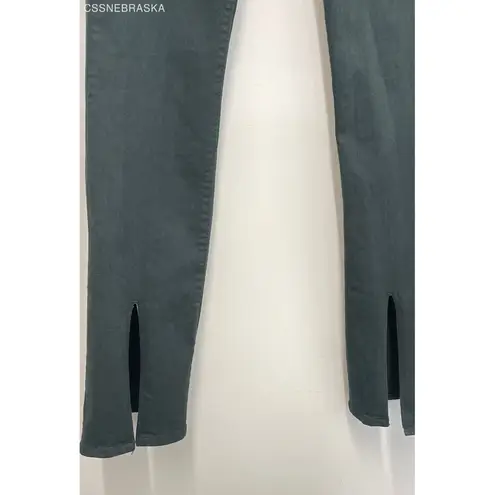 Just Black Denim Black/Dark Green Split Hem Jeans - Size 27 Made in USA