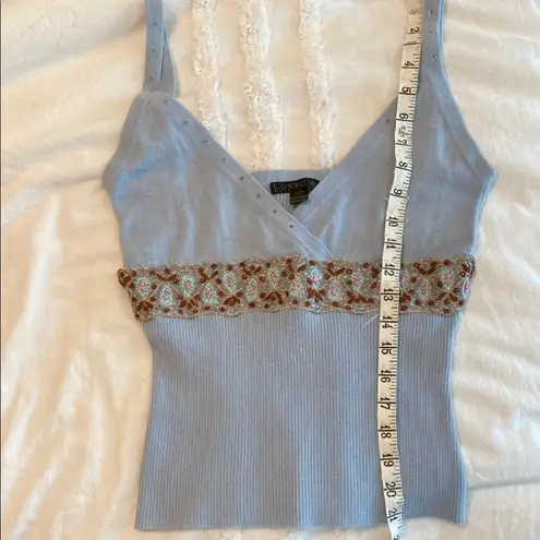 Light Blue Embellished Casmere Top Size XS
