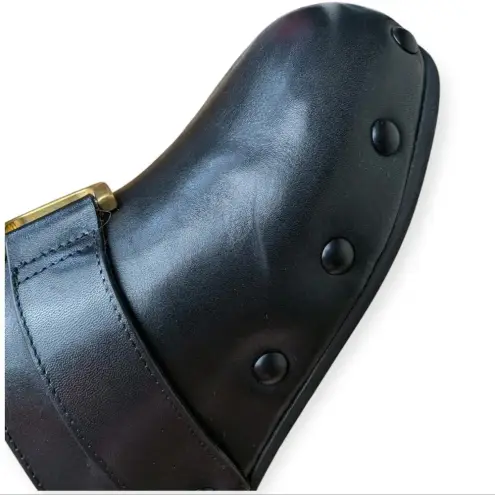 Chloé Leather Mules Black Size 6 Shearling Slip-On Designer Luxury