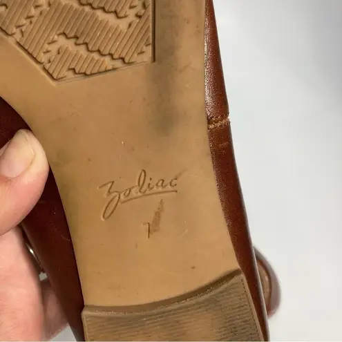 Zodiac Hill flats cognac leather pointed toe size 7