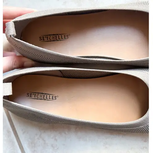 Seychelles Knit Ballet Flats Taupe Slip On Casual Shoes Comfort Knitwear Size 11