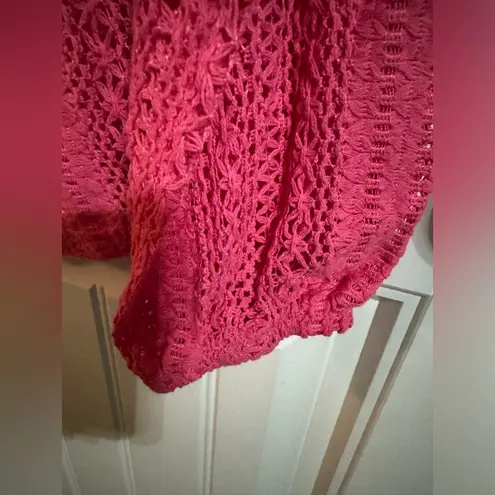 Pink Oversized Button Down Long Sleeve Top