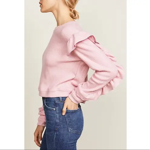 Leyden Ruffle Sleeve Sweater in Pink Size XL NWT