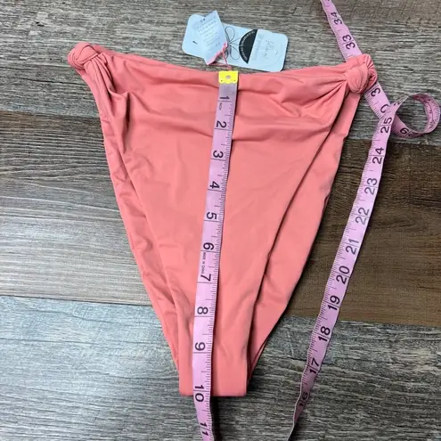 NWT Dippin Daisy's High Waisted Knot Cheeky Bikini Bottom Pink Coral XS