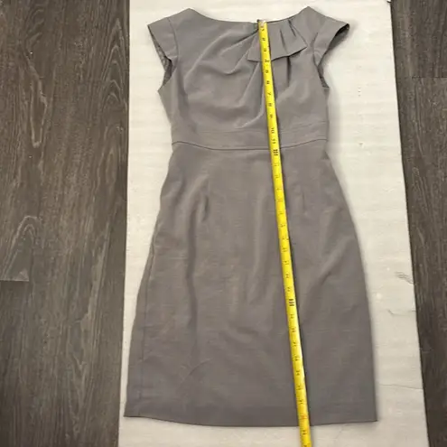 Sandra Darren Sleeveless Gray Dress With Large Bow 4P Corporate Siren Coquette