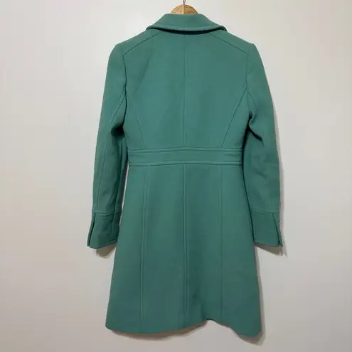 J.Crew  Classic Lady Day Coat Size 2 Wool Double Cloth Green