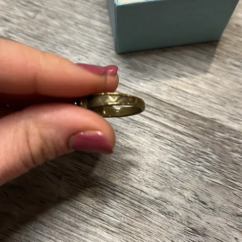 Touchstone Crystal by swarovski Sonoma rose gold bronze halo jewelry ring size 6 Pink