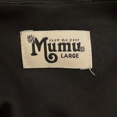 Show Me Your Mumu  Black and Gold Polka Dot Mini Dress Womens Size Large