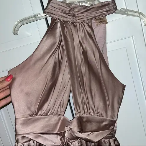 Angel Biba Champagne Satin Keyhole Romper Size AUS10/US6