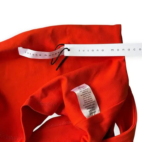 Susana Monaco One Shoulder Crop Top Bright Orange Size S