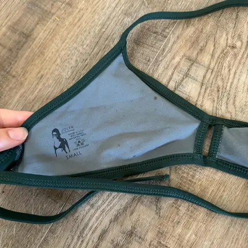 JOLYN Dark Green  Vent Bikini Swim Top Size S