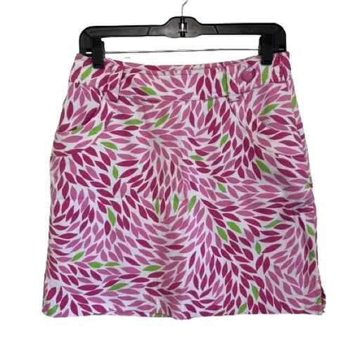 ep pro Vinatge  Golf Skort Skirt Pink and Green Leaf Pattern Size 6