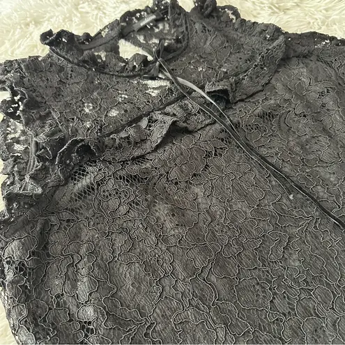 Ambiance Black Lace Mock Neck Date Night Top Large