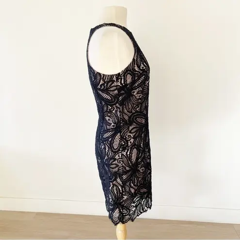 Babaton Aritzia Henry Guipure Lace Black Nude Mini Dress | 6