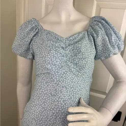 MikaRose Midi Dress Tiered Ditsy Floral Feminine Prairie Cottage Size M Lined