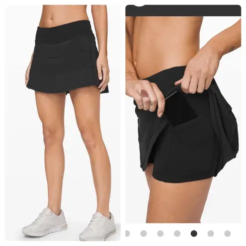 Lululemon  4 Pace Rival Skirt Black, Mini Skorts Has Shorts Underneath