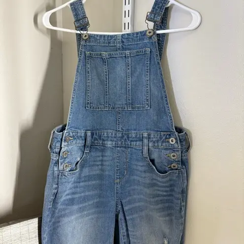 Arizona Jeans Arizona Jean Company Blue Distressed Denim Overalls