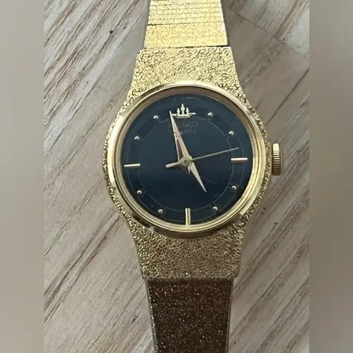 Seiko Vintage Ladies Watch Black Dial Gold-Tone Case, Hands Bracelet New Battery