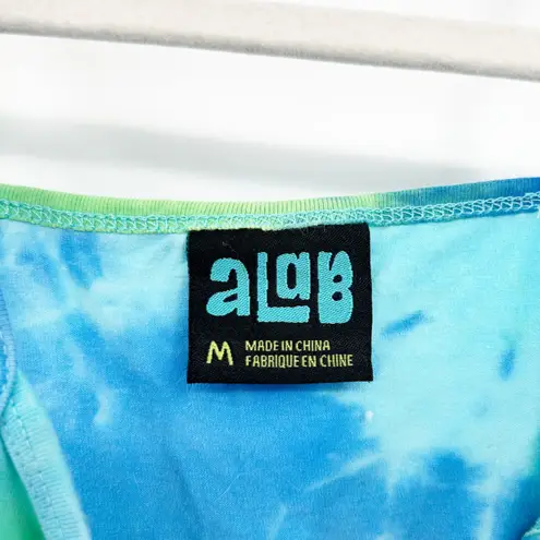 aLAB Womens Tie Dye Together Through The BS Graphic Crop Cami Tank Top Size M Green Size M