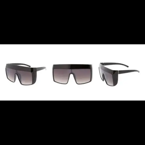 SA174 Black Big Oversized Shield Sunglasses