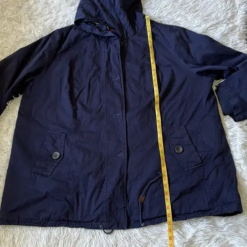 Woman Within  Women’s Sherpa-Lined Hooded Parka Jacket in Navy size 26W