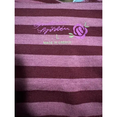 Gudrun Sjödén Organic Cotton/Modal Striped Dress Size L Lagenlook Scandi Style Size L