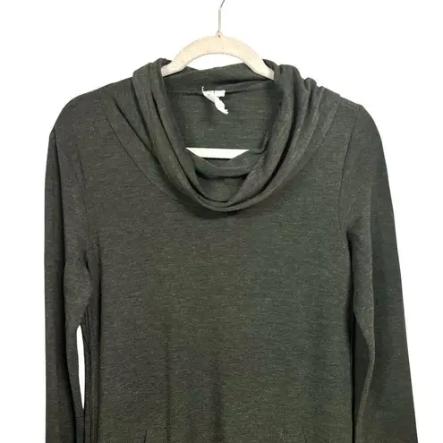 Cable & Gauge Womens Sz S Dark Green Cowl Neck Knit Long Sleeve Sweater Soft