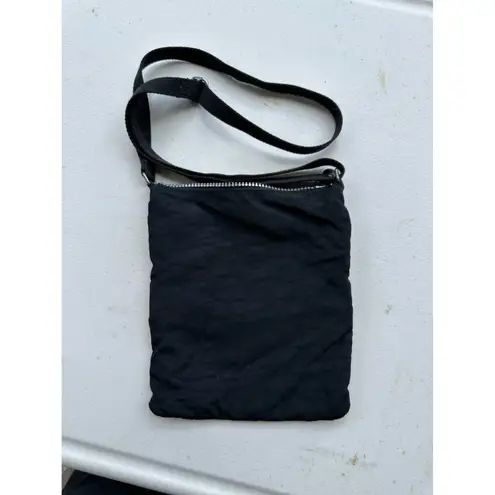 Kipling Keiko Black Crinkled Nylon Adjustable Travel Slim Crossbody Bag