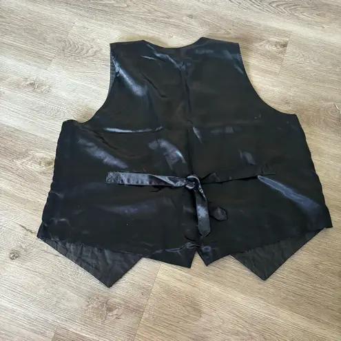 Vintage Fashion Fantasy Vest Black Sequined Halloween Vest Orange Size L