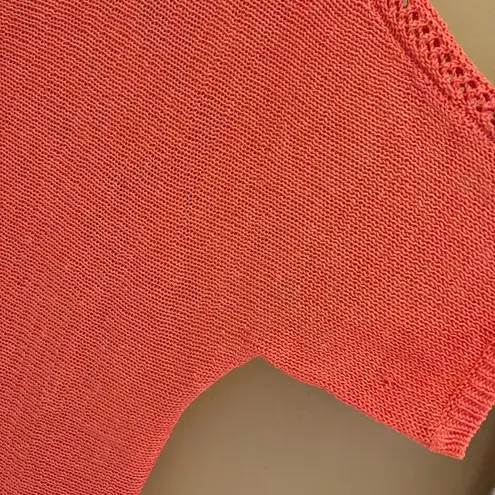 Chico's Chico’s Linen Open‎ Knit Short Dolman Sleeve Sweater orange size 2