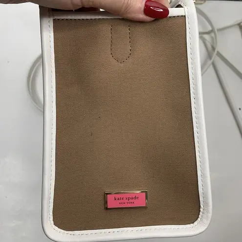 Kate Spade Sam Canvas Satchel Blazer Brown White Leather Trim Shoulder Bag Purse