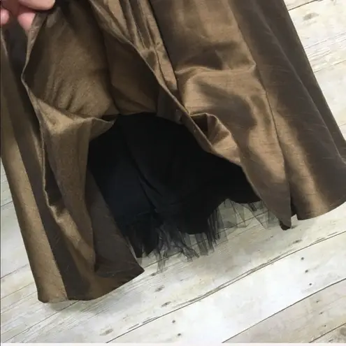 Wrapper embellished metallic skirt formal party cocktail dress size 6