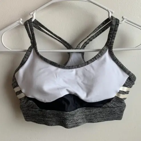 Lilybod  Gray & White Livvy Racerback Sports Bra