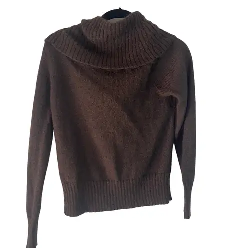 eight eight eight Women's Size Large Dark Brown Mohair Blend Cowl Neck Sweater