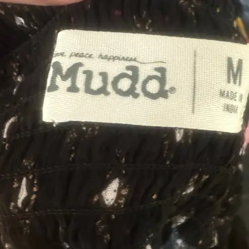 Mudd  Boho Smocked Waist Mini Skirt – Black & White Pattern - Image 4