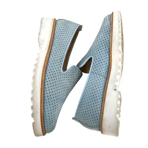 Paul Green Cailey Loafer Light Blue Perforated Slip-on White Sole Size 8 US