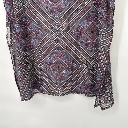 O'Neill  Size M Kaftan Swim Cover Up Sheer Boho Blue Pink Mixed Pattern